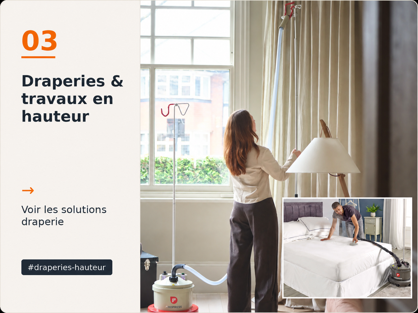 Solutions professionnelles pour draperies et travaux en hauteur