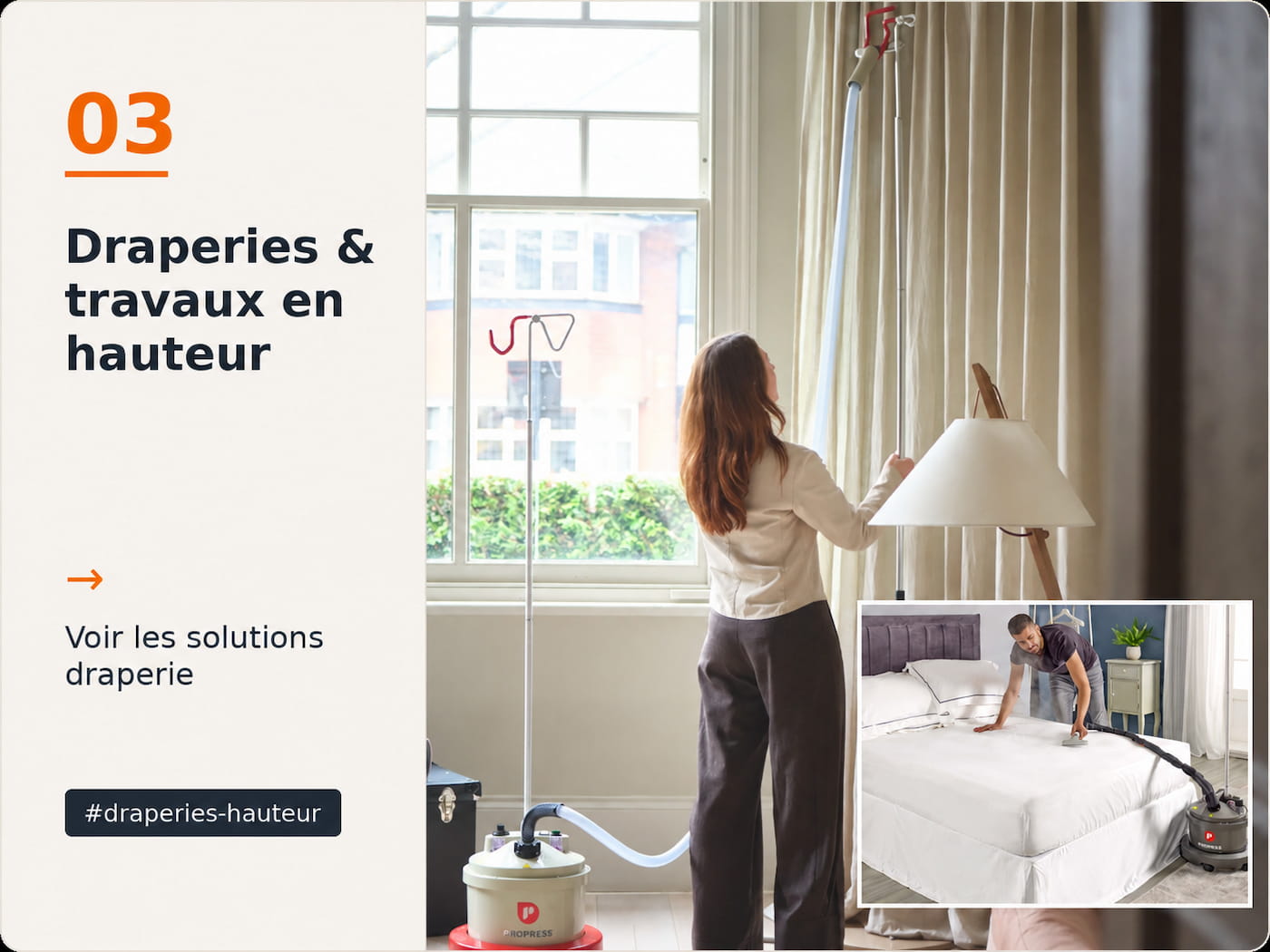 Solutions professionnelles pour draperies et travaux en hauteur