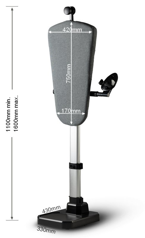 Dimensions du MP900 avec table en position verticale